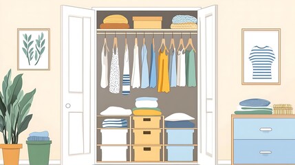 Fototapeta premium Organized Closet Interior