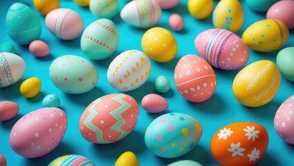 Fototapeta premium Colorful Easter eggs backdrop