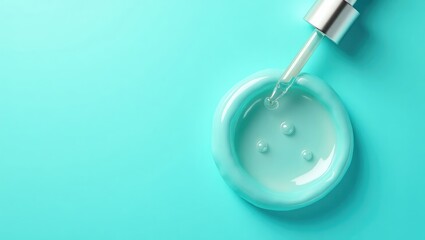 Close-up of face serum set against a trendy background. Collagen, hyaluronic acid for skincare. Advances in modern science in cosmetics to maintain beauty.