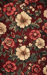 Retro style floral texture art background
