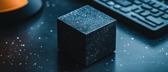 Mysterious Cube on a Desk, A Still Life of Intrigue