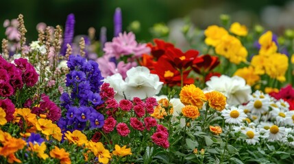 Fototapeta premium A garden with carefully curated flowers showcasing the beauty of each season.