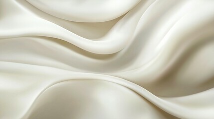 Obraz premium Abstract ivory silk fabric with soft waves and folds.
