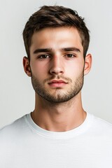 Fototapeta premium Handsome Young Man with Short Brown Hair and Beard