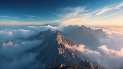 Obraz premium View from the summit of the mountain.