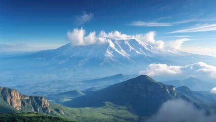 Fototapeta premium Overlook of Mount Kenya