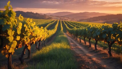 Fototapeta premium vineyards in a valley