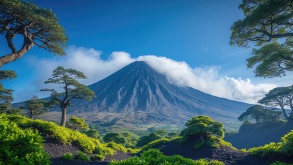 Fototapeta premium View of the summit of an extinct volcano