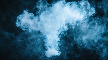Obraz premium Ethereal blue vapor cloud on dark background