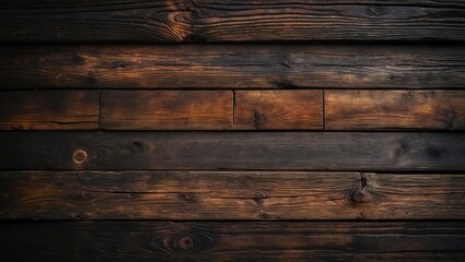 Reclaimed Dark Wood Backdrop. Horizontal Aged Weathered Planks.
