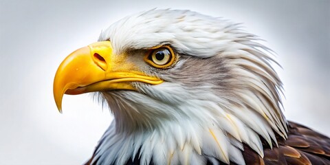Obraz premium Majestic American Bald Eagle Profile, Open Beak - Wildlife Photography
