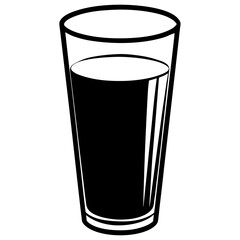 Silhouette of Glass of Orange Juice - Black Vector Illustration