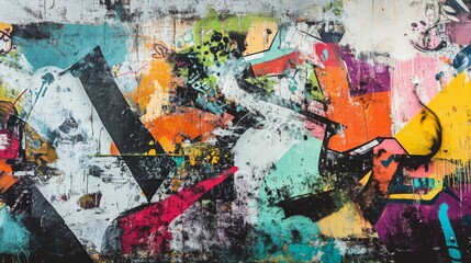 Fototapeta premium Colorful Abstract Graffiti Wall Art