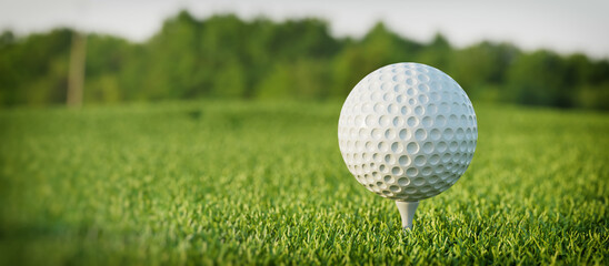 Golf, Ball, Tee, Grass, Nature, 3D, Rendering, Illustration,