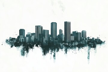 Fototapeta premium A stylized cityscape showing buildings and urban architectural design