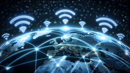 Global Ubiquity of WiFi Devices - Interconnected Digital Representation