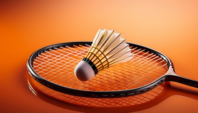 badminton racket and shuttlecock