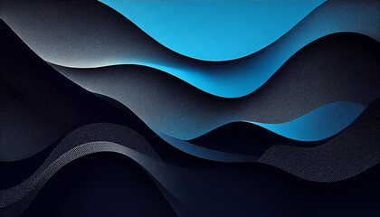 Fototapeta premium Blue black grainy poster background abstract noisy color shape, minimal dark texture banner header cover backdrop design