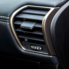 Inside the car.Car ventilation system and air conditioning. Modern car interior details.Detailing.