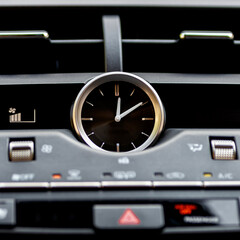 Dashboard, inner workings of a car.Modern car interior details. Car detailing.