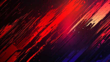 Abstract red, blue, and black diagonal streaks background.