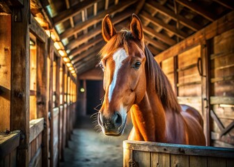 Majestic Horse Portrait in Stable - Rule of Thirds Composition