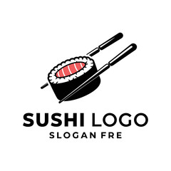 logo of two chopsticks holding sushi