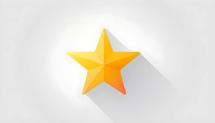 Obraz premium Golden star icon on a white background with shiny 3D design