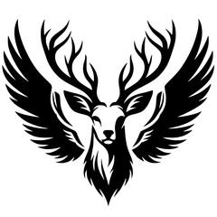 Deer screen print design silhouette