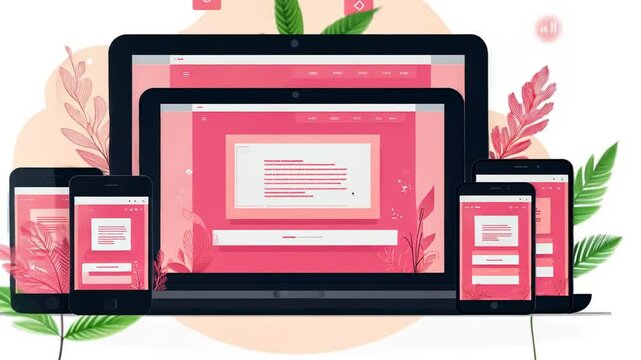 Responsive Website Design Showcase with Laptop, Tablets, and Phones Display Mockup