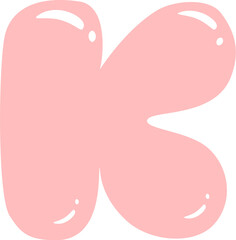 Bubble Letter k Vector