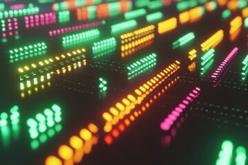 Fototapeta premium Colorful Abstract Neon Lights on Dark Background for Visual Art