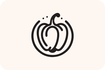 Vector illustration of a fresh and healthy pepper with a simple design on a white background