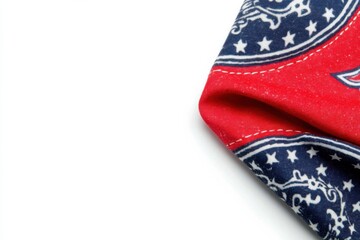 Fototapeta premium Colorful Fabric Pattern with Red and Blue Design and White Stars