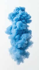 Abstract Blue Smoke Cloud in Motion
