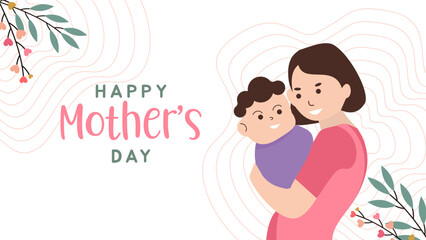 Flat mother's day illustration