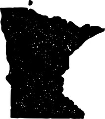 Minnesota State Map Vintage Black