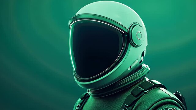 Green Screen Inside Astronaut Helmet Visor for Space Exploration, Technology, and Futuristic Design Themes in Stock Photography
