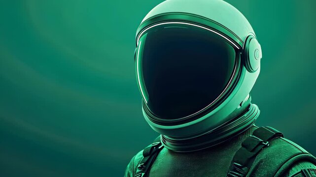 Green Screen Inside Astronaut Helmet Visor for Space Exploration, Technology, and Futuristic Design Themes in Stock Photography