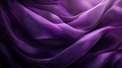 Fototapeta premium Purple sheer fabric drapes in soft folds