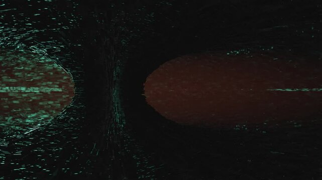 Abstract Sci Fi environment where camera rotates around a central pillar in an otherworldly landscape. Uneasy and tense atmosphere.