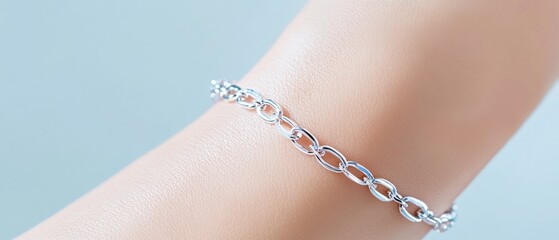 Elegant Silver Chain Bracelet on a Smooth Wrist