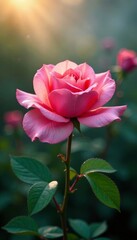 Delicate rose petals unfolding on a misty morning, pastel hues floral patterns soft elegance gentle, pastel colors