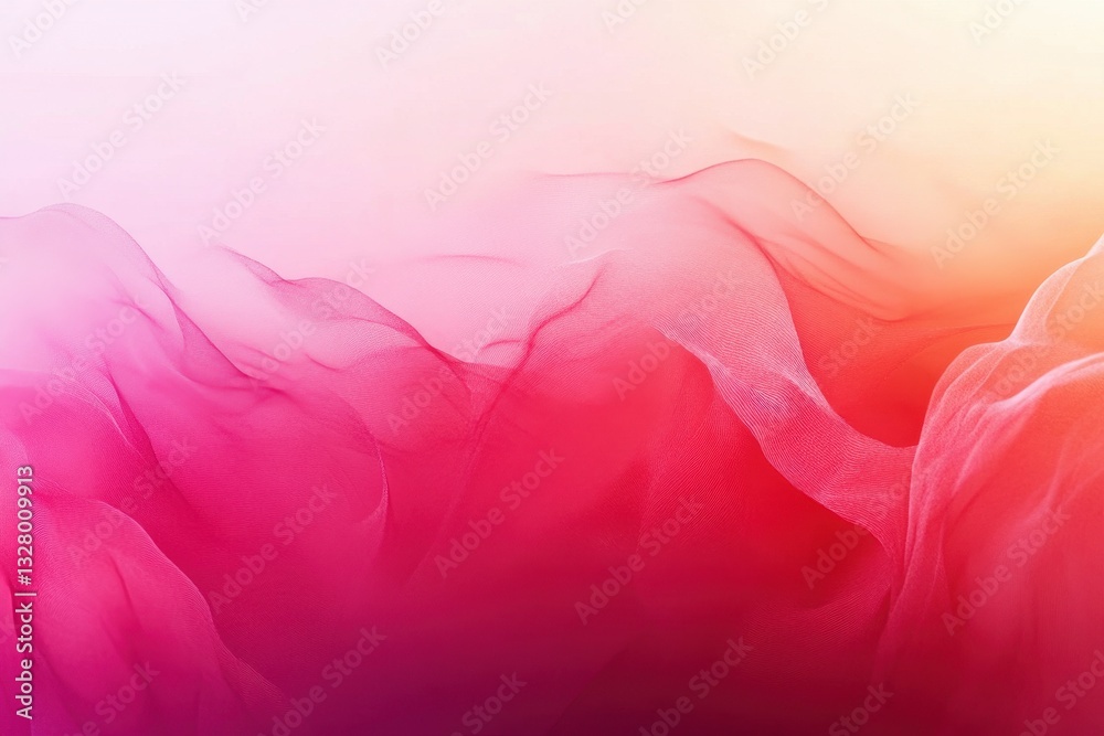 Poster Vibrant abstract vector illustration featuring flowing colors blending from soft pink to deep red in a dynamic wave pattern against a white background