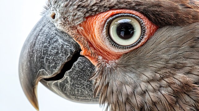 Intricate Details of a Goffin's Cockatoo Eye and Beak in High Definition