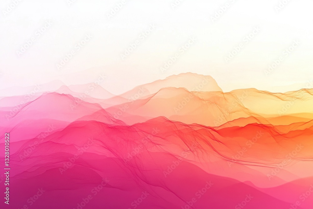 Poster Vibrant abstract vector illustration featuring flowing colors blending from soft pink to deep red in a dynamic wave pattern against a white background