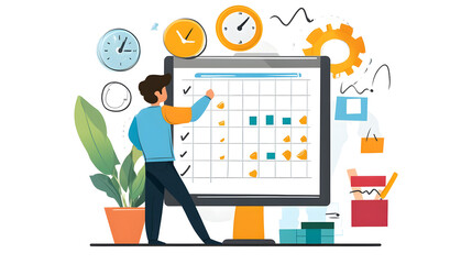 Professional Business Planning Schedule Concept Illustration for Productivity and Efficiency