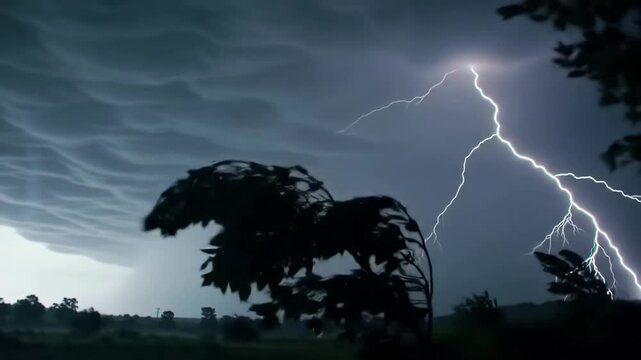 Thunderstorms &ndash; Heavy rain, lightning, thunder, and strong winds