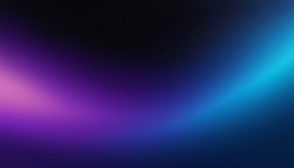 Fototapeta premium Purple blue abstract color gradient on black background, grainy texture website header design, blurred vibrant colors, copy space
