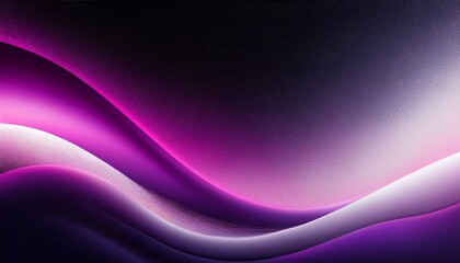 Purple pink white black grainy gradient background abstract glowing color wave on dark backdrop noise texture banner header design